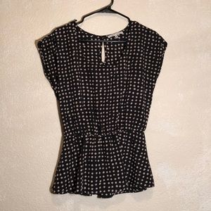 Collective Concepts Peplum Blouse w/Polka Dots XS
